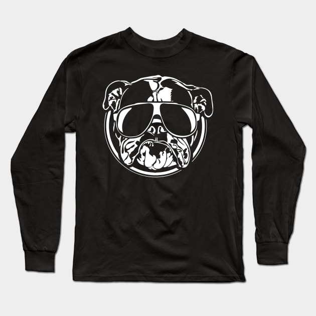 English Bulldog sunglasses cool dog British Bulldog Long Sleeve T-Shirt by wilsigns